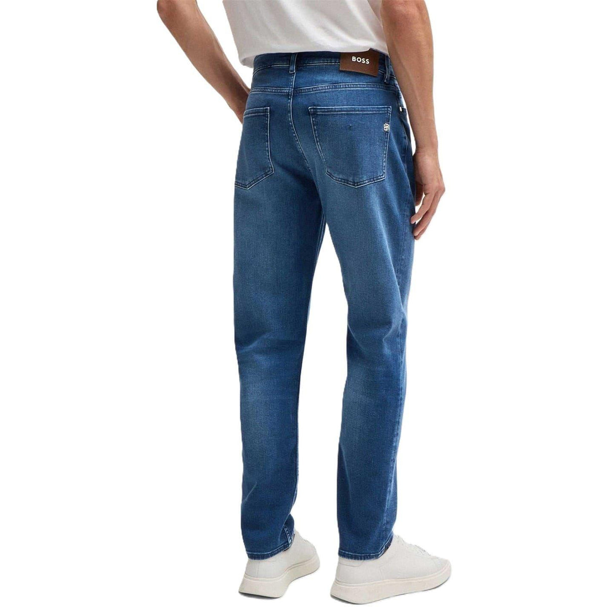 Medium Blue - Back - Boss Mens 5 Pockets Jeans