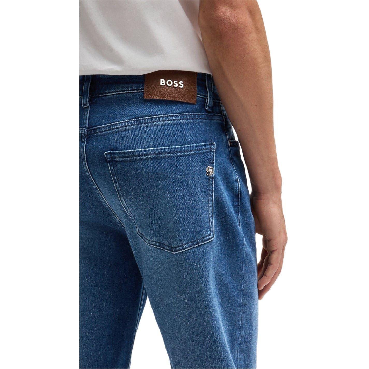 Medium Blue - Side - Boss Mens 5 Pockets Jeans