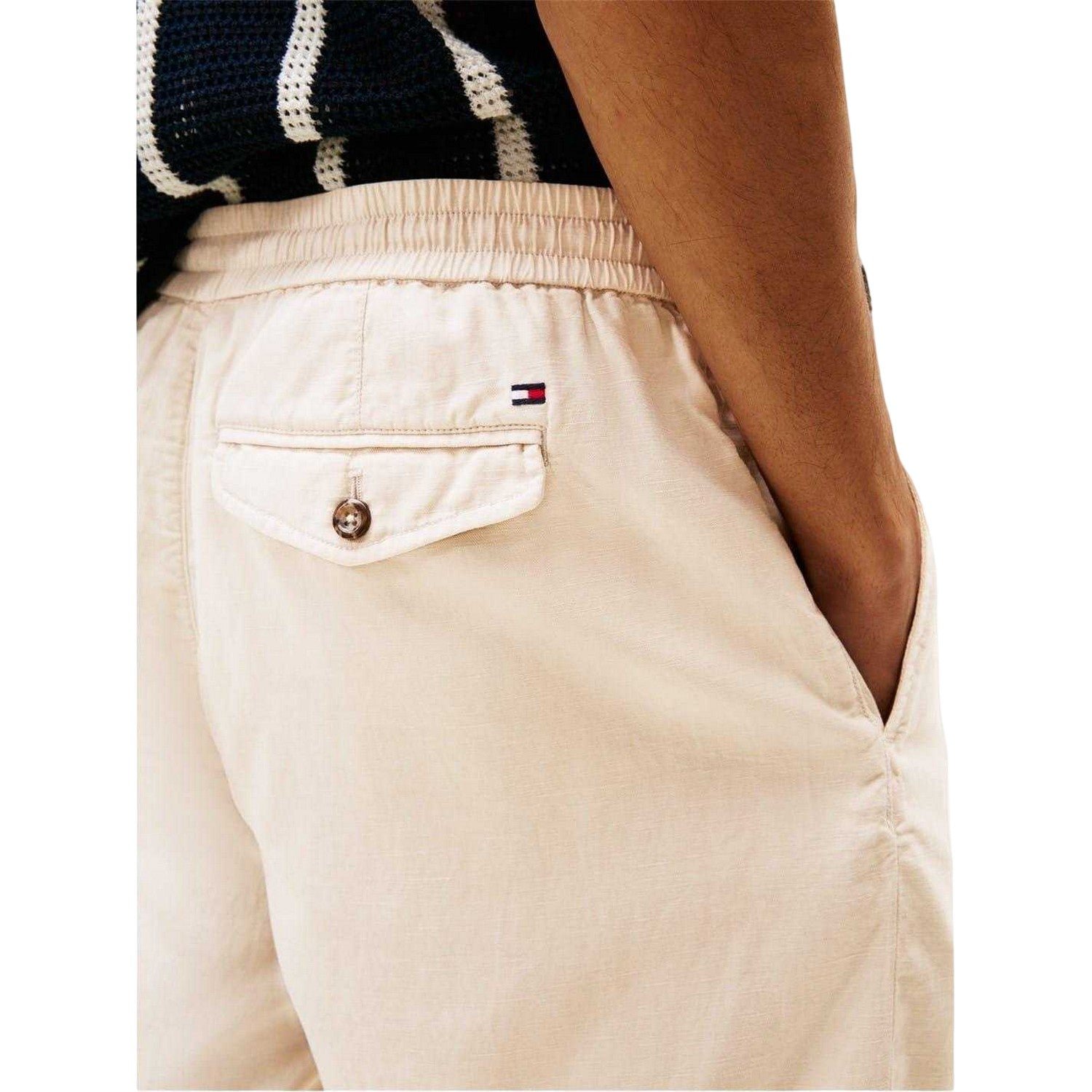 Beige - Side - Tommy Hilfiger Mens Washed Shorts