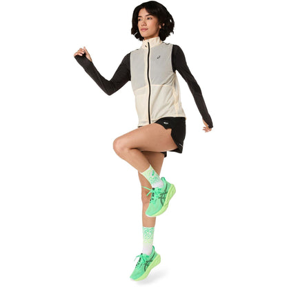 Cream - Pack Shot - Asics Womens-Ladies Metarun Lightweight Packable Gilet