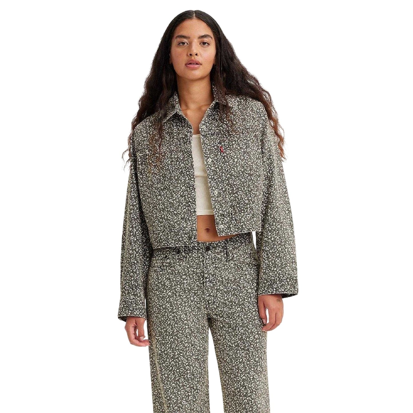Light Wash - Side - Levis Womens-Ladies Wellthread Floral Denim Jacket