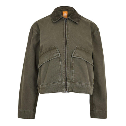 Leaf Green - Front - Timberland Womens-Ladies Strafford Washed Relaxed Fit Casual Jacket