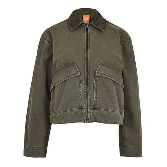Leaf Green - Front - Timberland Womens-Ladies Strafford Washed Relaxed Fit Casual Jacket
