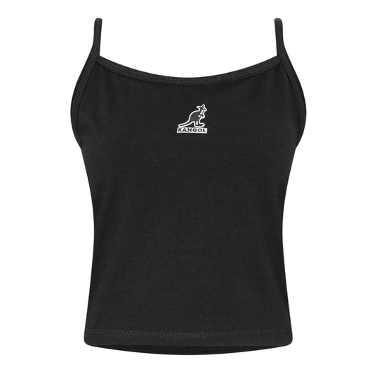 Black - Front - Kangol Womens-Ladies Chest Logo Vest Top