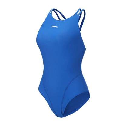 Cobalt - Side - Slazenger Womens-Ladies String-Back One Piece Swimsuit