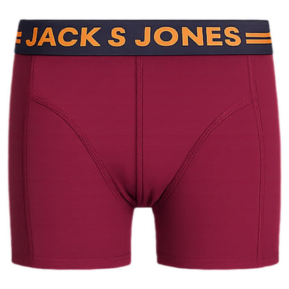 Burgundy-Grey-Navy - Back - Jack And Jones Boys Lichfield Briefs (Pack of 3)
