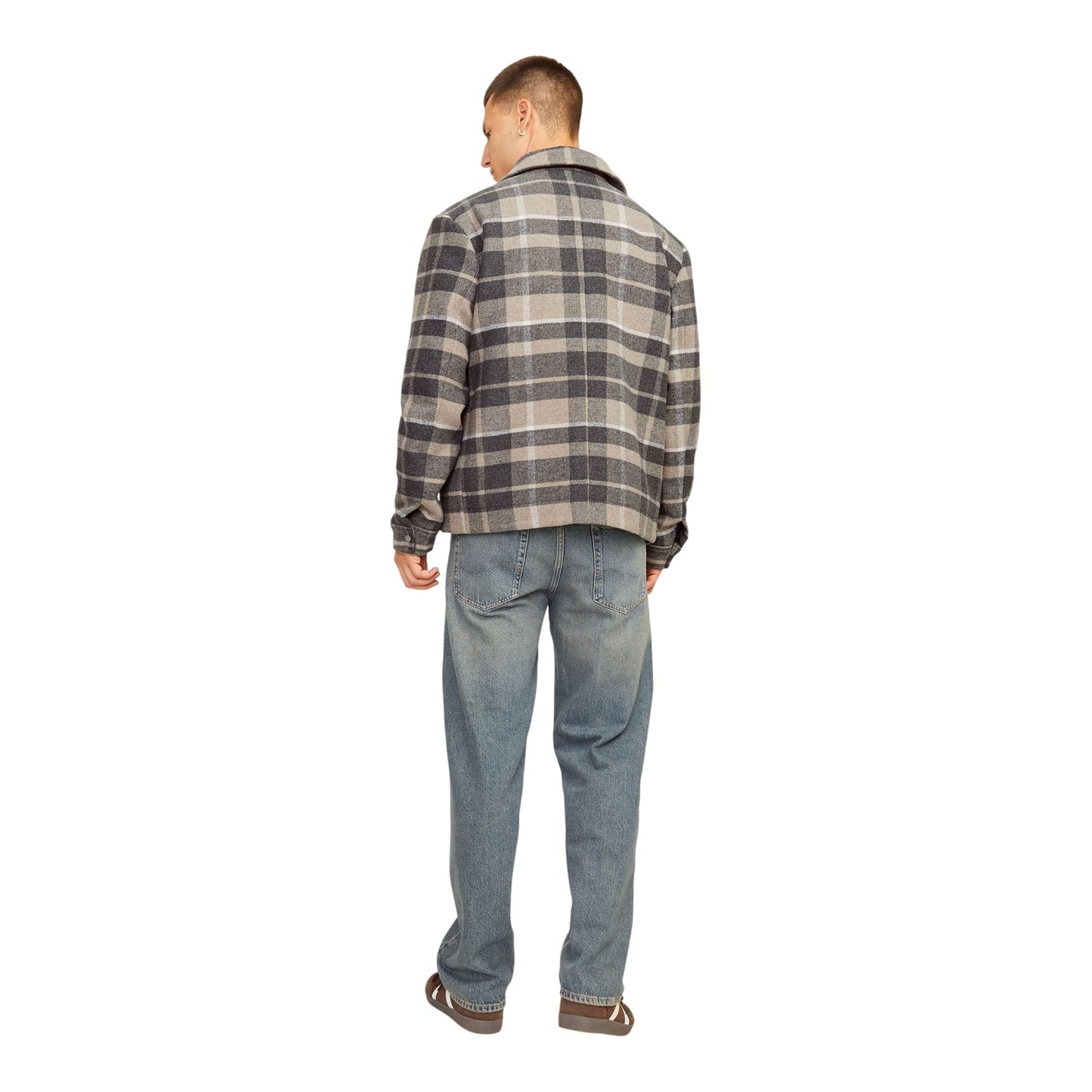 High Rise Grey - Back - Jack And Jones Mens Russel Wool Blend Jacket