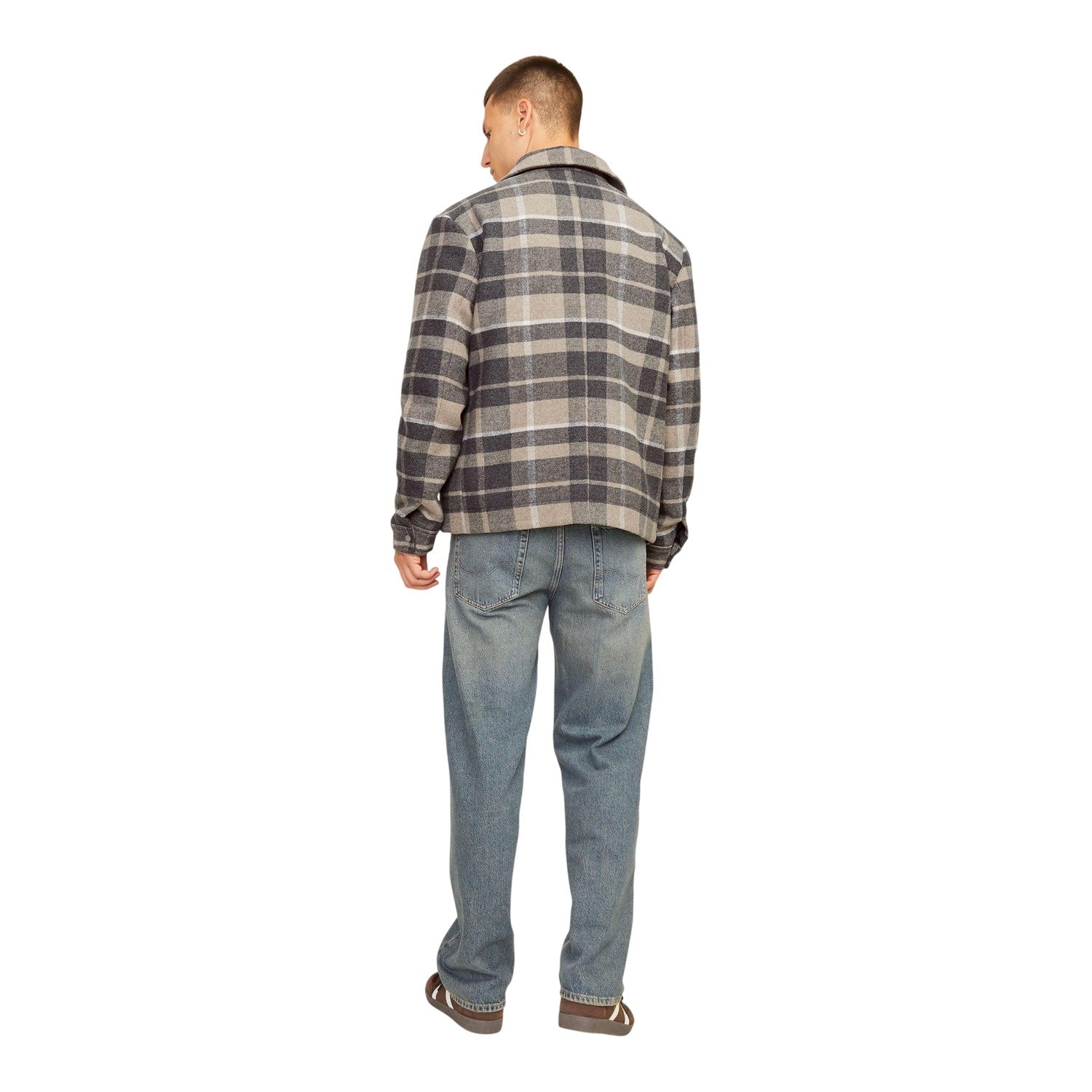 High Rise Grey - Back - Jack And Jones Mens Russel Wool Blend Jacket