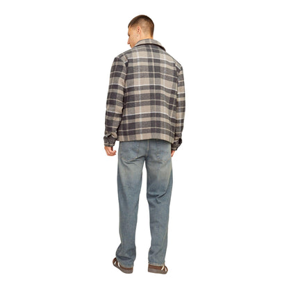 High Rise Grey - Back - Jack And Jones Mens Russel Wool Blend Jacket