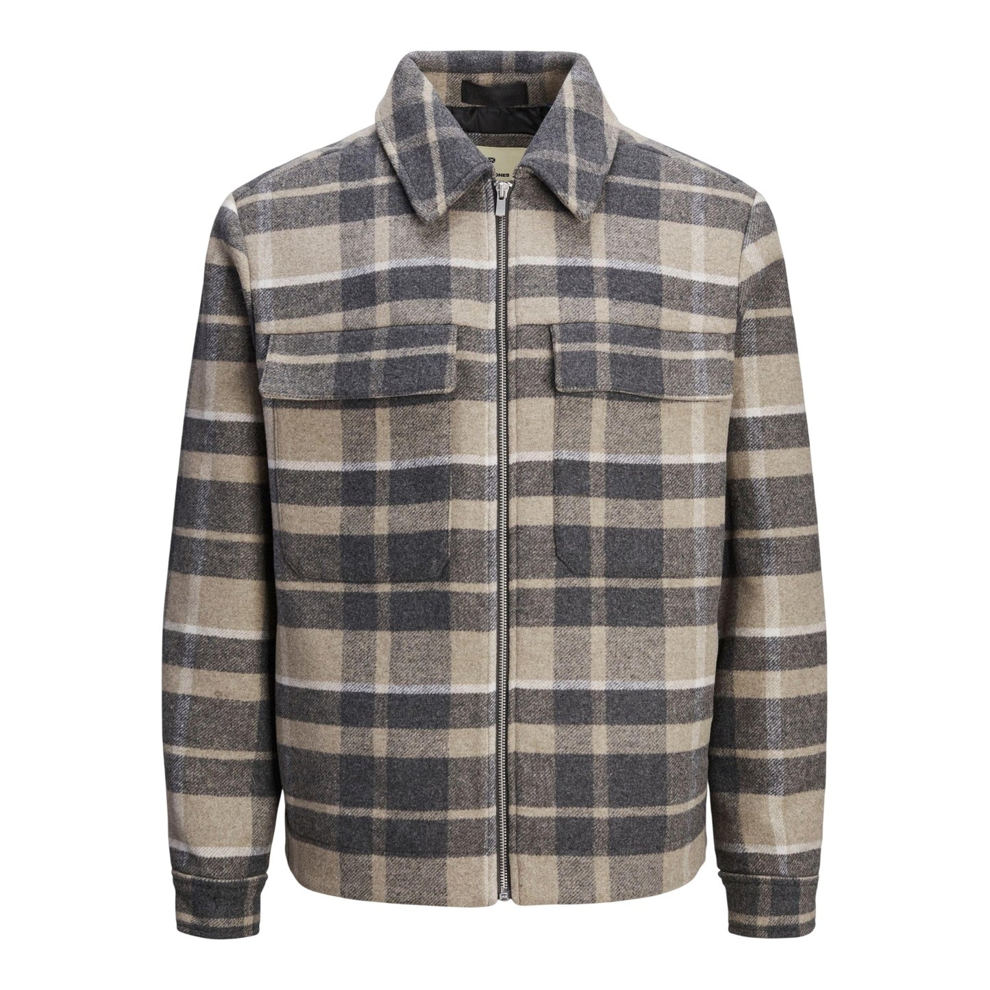 High Rise Grey - Front - Jack And Jones Mens Russel Wool Blend Jacket