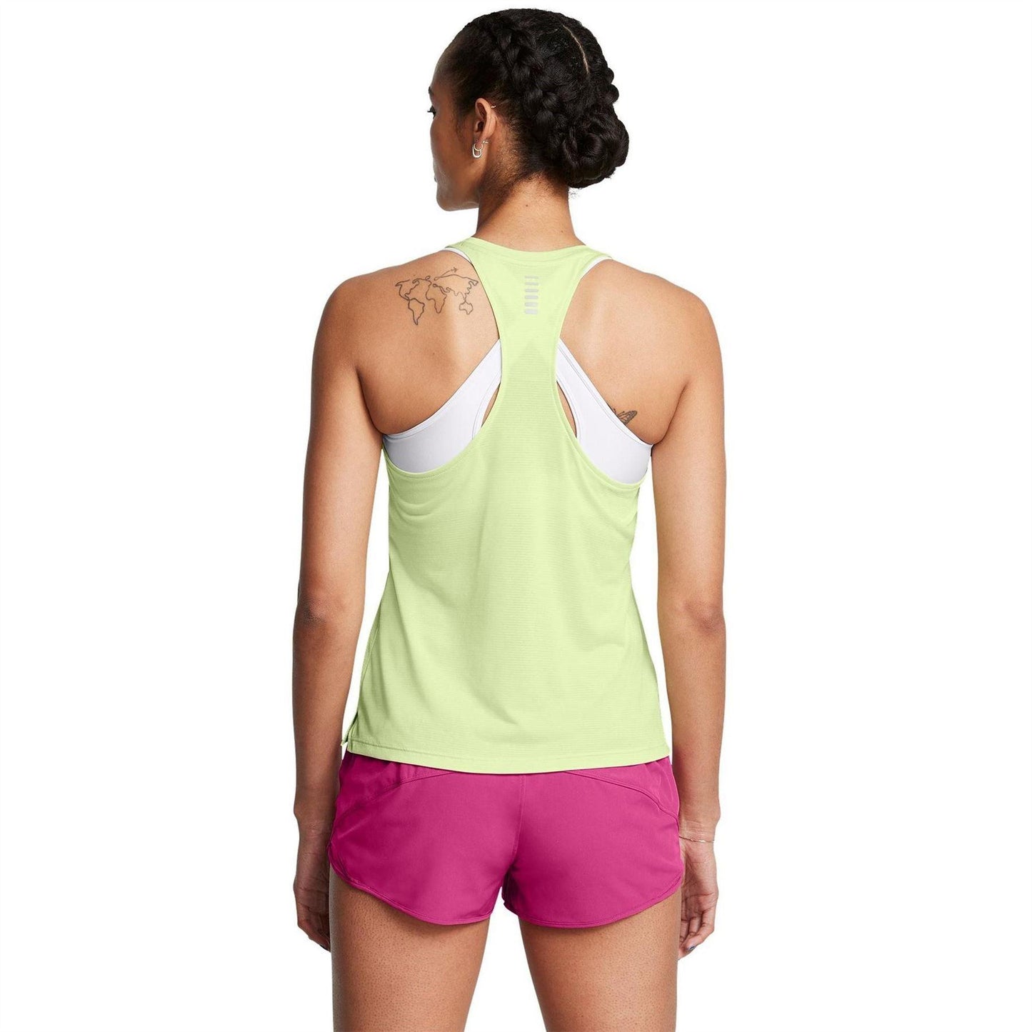 Retro Green - Side - Under Armour Womens-Ladies Launch Tank Top