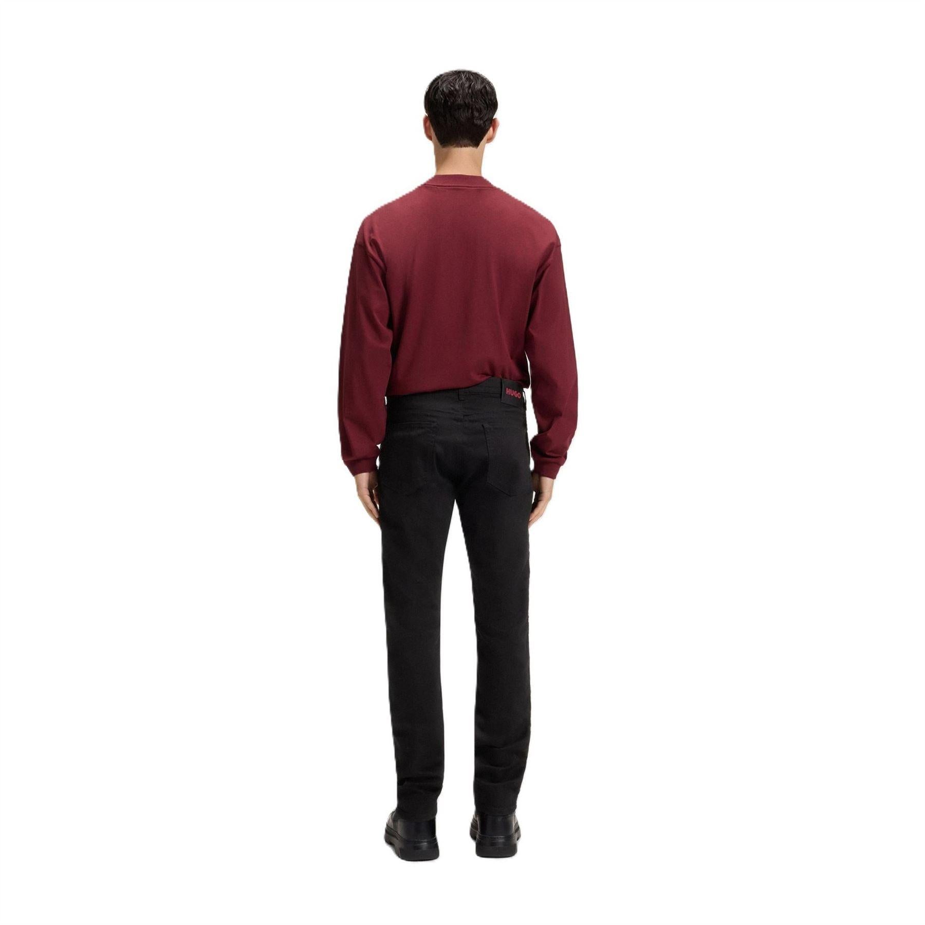 Black - Back - Hugo Mens 5 Pockets Slim Jeans