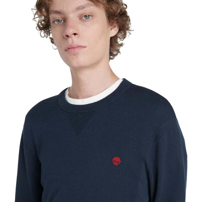Navy - Side - Timberland Mens John Crew Neck Sweatshirt