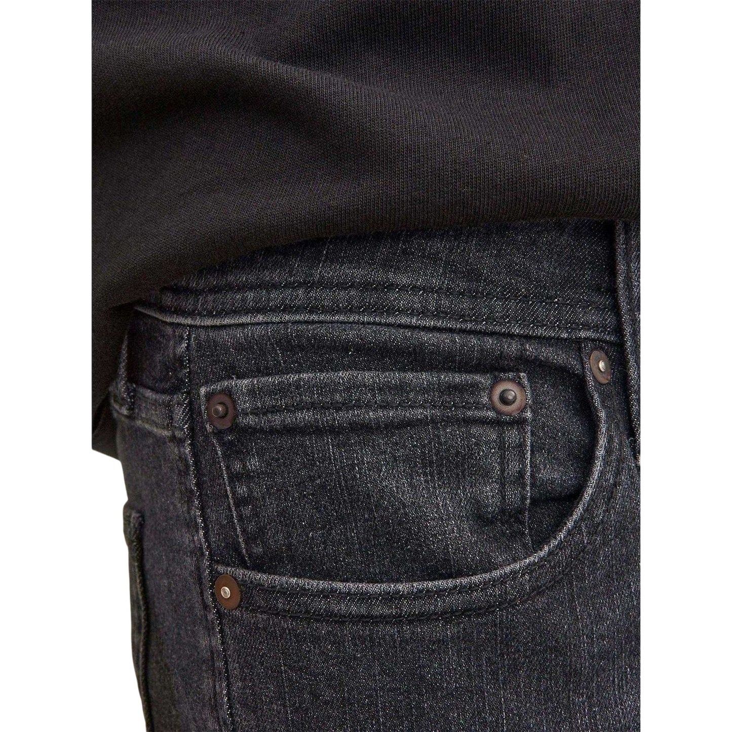 Black Denim - Side - Jack And Jones Mens Glenn Original Denim Slim Jeans