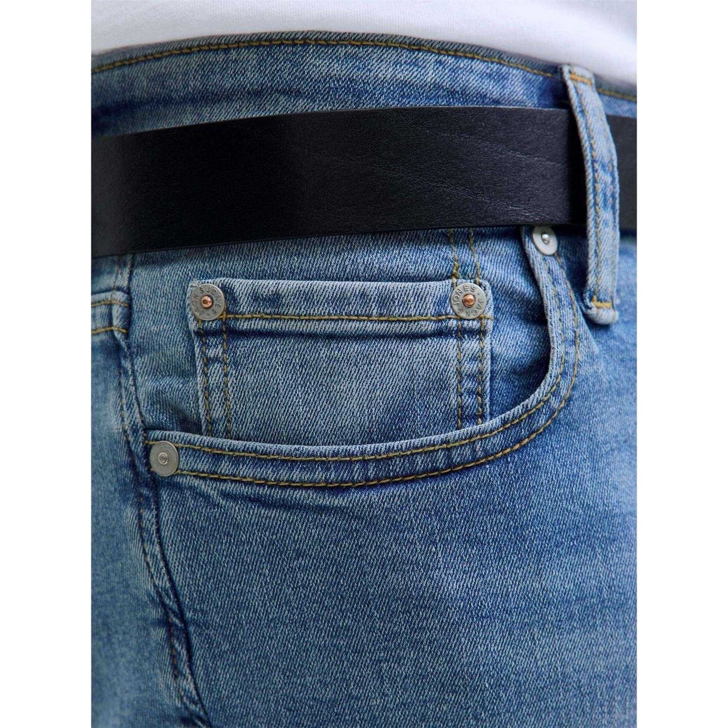 Blue Denim - Side - Jack And Jones Mens Glenn Original Denim Slim Jeans