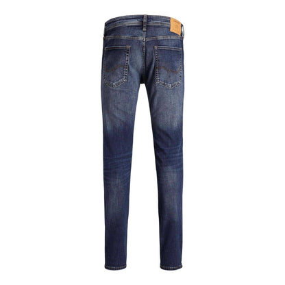 Blue Denim - Back - Jack And Jones Mens Liam 5 Pockets Slim Jeans