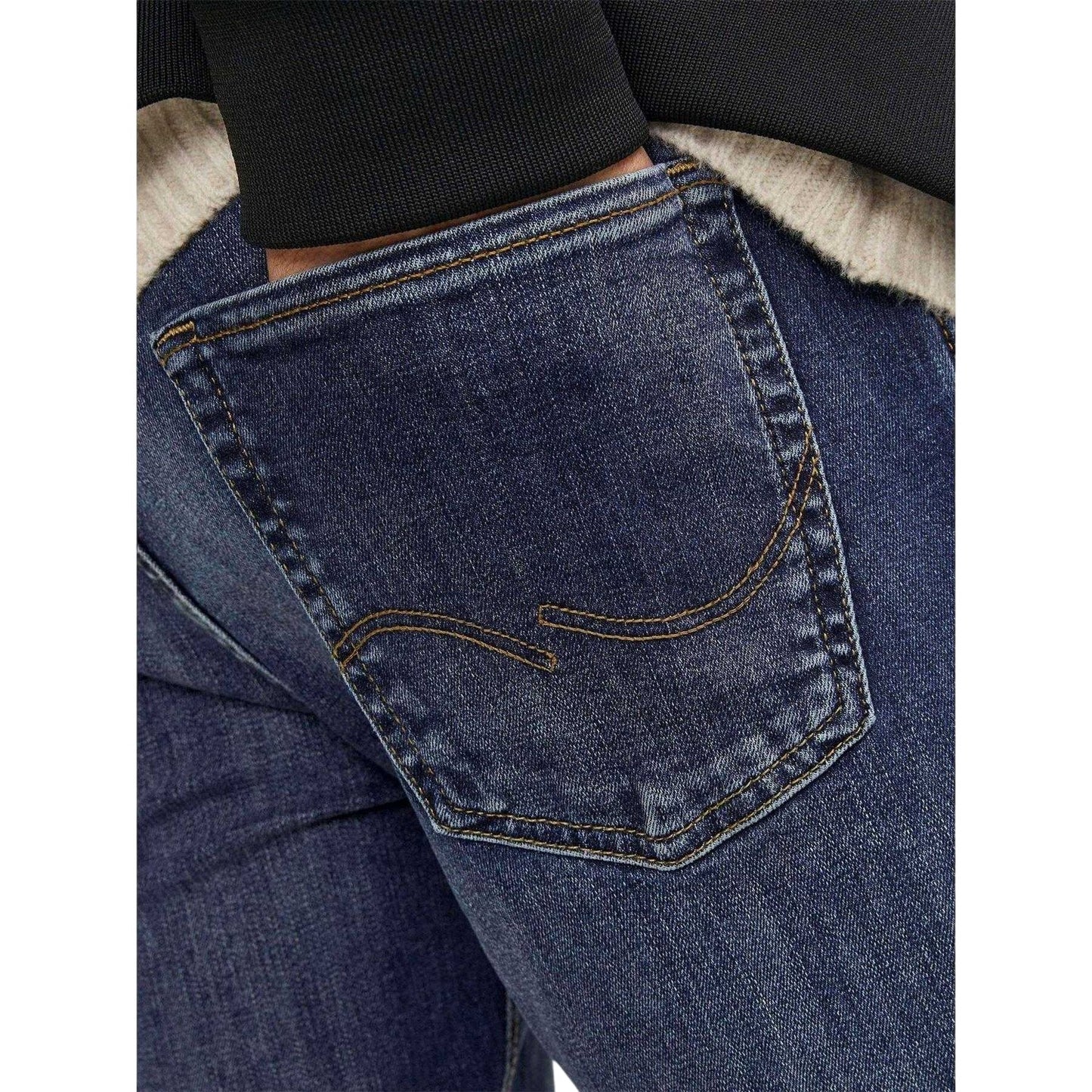 Blue Denim - Side - Jack And Jones Mens Liam 5 Pockets Slim Jeans