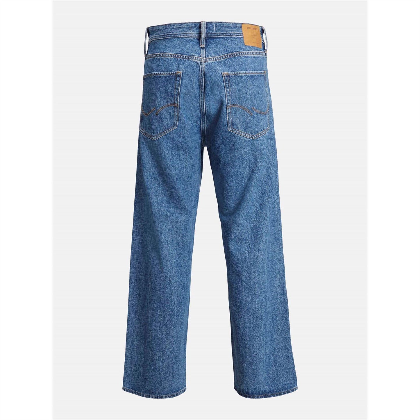 Dark Blue-Denim - Back - Jack And Jones Mens Alex Wide Leg Jeans