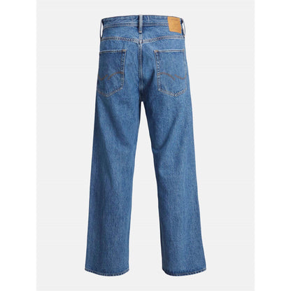 Dark Blue-Denim - Back - Jack And Jones Mens Alex Wide Leg Jeans