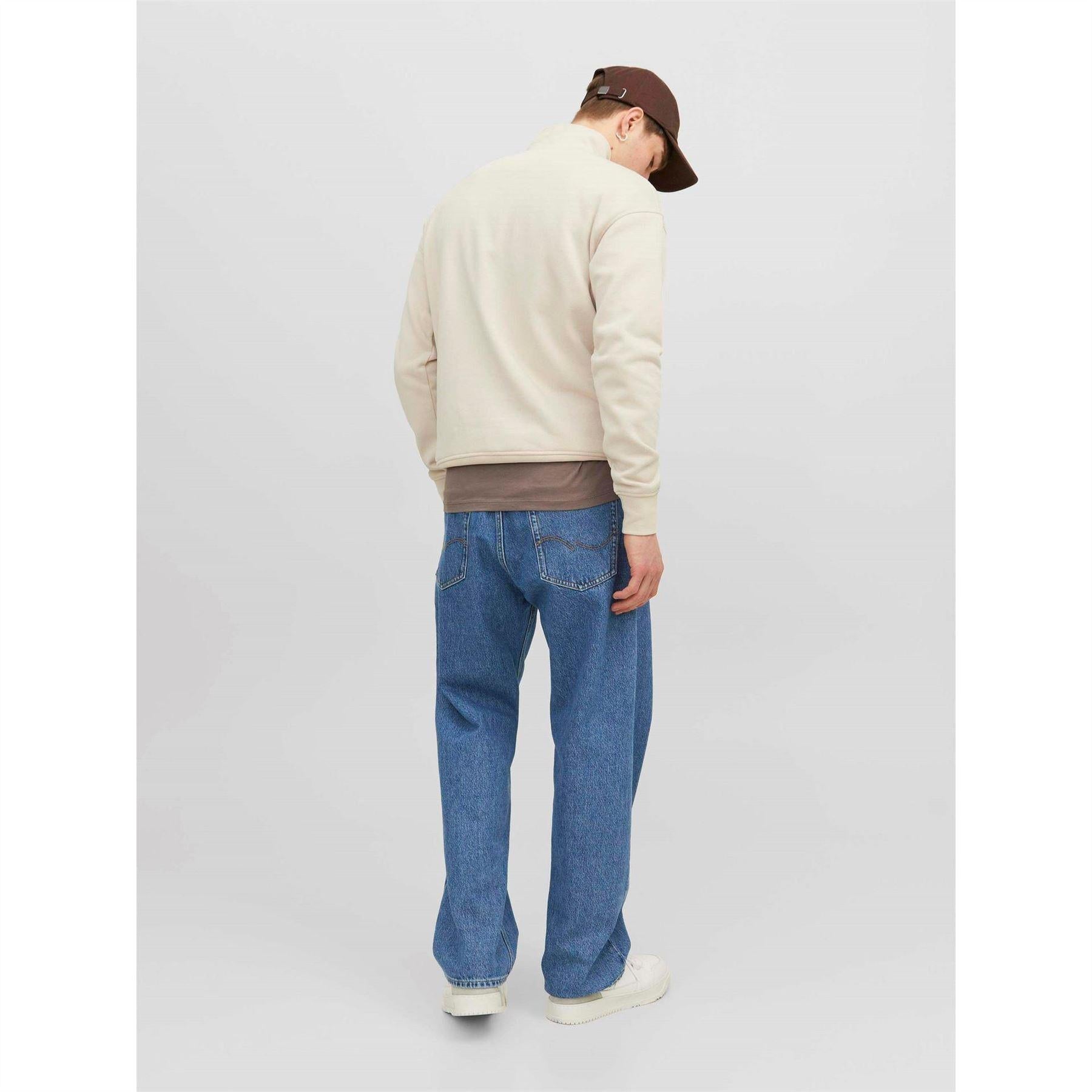 Dark Blue-Denim - Lifestyle - Jack And Jones Mens Alex Wide Leg Jeans