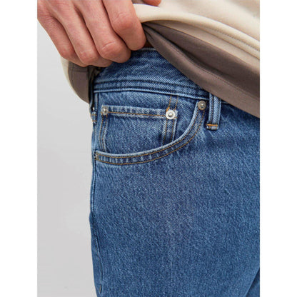 Dark Blue-Denim - Pack Shot - Jack And Jones Mens Alex Wide Leg Jeans