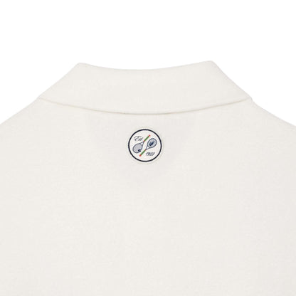 Cream - Back - Lacoste Mens Roland Garros Edition Terrycloth Relaxed Fit Polo Shirt