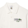 Cream - Side - Lacoste Mens Roland Garros Edition Terrycloth Relaxed Fit Polo Shirt