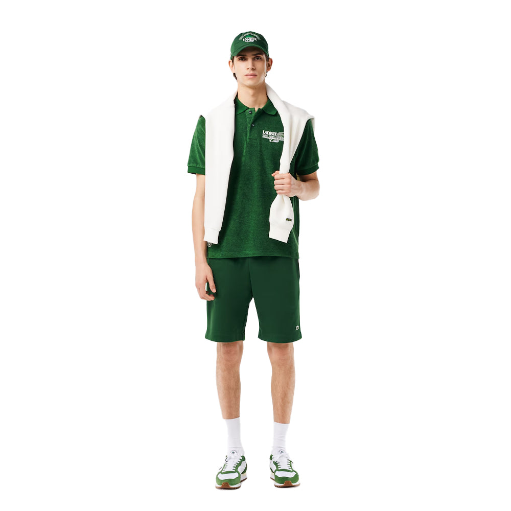 Green - Lifestyle - Lacoste Mens Roland Garros Edition Terrycloth Relaxed Fit Polo Shirt