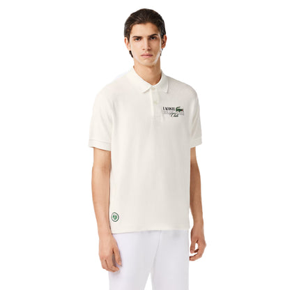 Cream - Lifestyle - Lacoste Mens Roland Garros Edition Terrycloth Relaxed Fit Polo Shirt