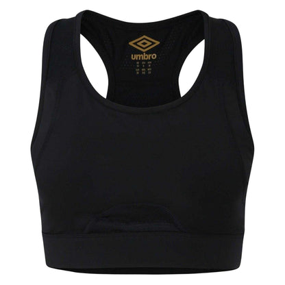 Black - Front - Umbro Womens-Ladies Pro Cropped Training Sports Bra