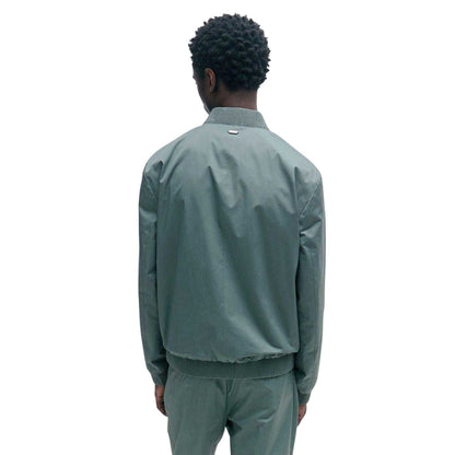 Dark Green - Back - Hugo Mens Ribbed Cuff Bomber Jacket