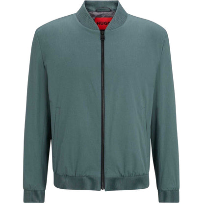 Dark Green - Front - Hugo Mens Ribbed Cuff Bomber Jacket