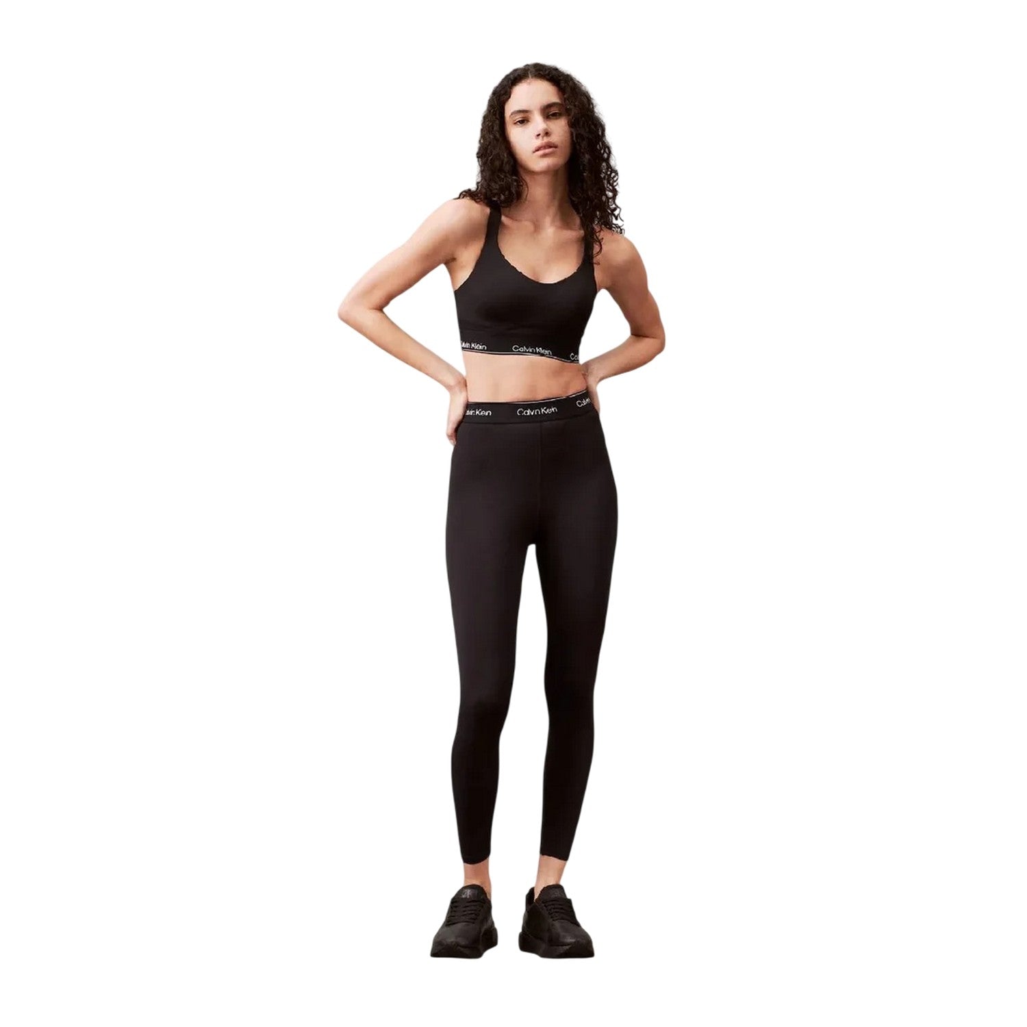 Black - Lifestyle - Calvin Klein Womens-Ladies Compression Sports Bra