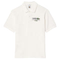 Cream - Front - Lacoste Mens Roland Garros Edition Terrycloth Relaxed Fit Polo Shirt