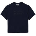 Blue - Front - Lacoste Womens-Ladies Embroidered Cotton Oversized Tennis T-Shirt
