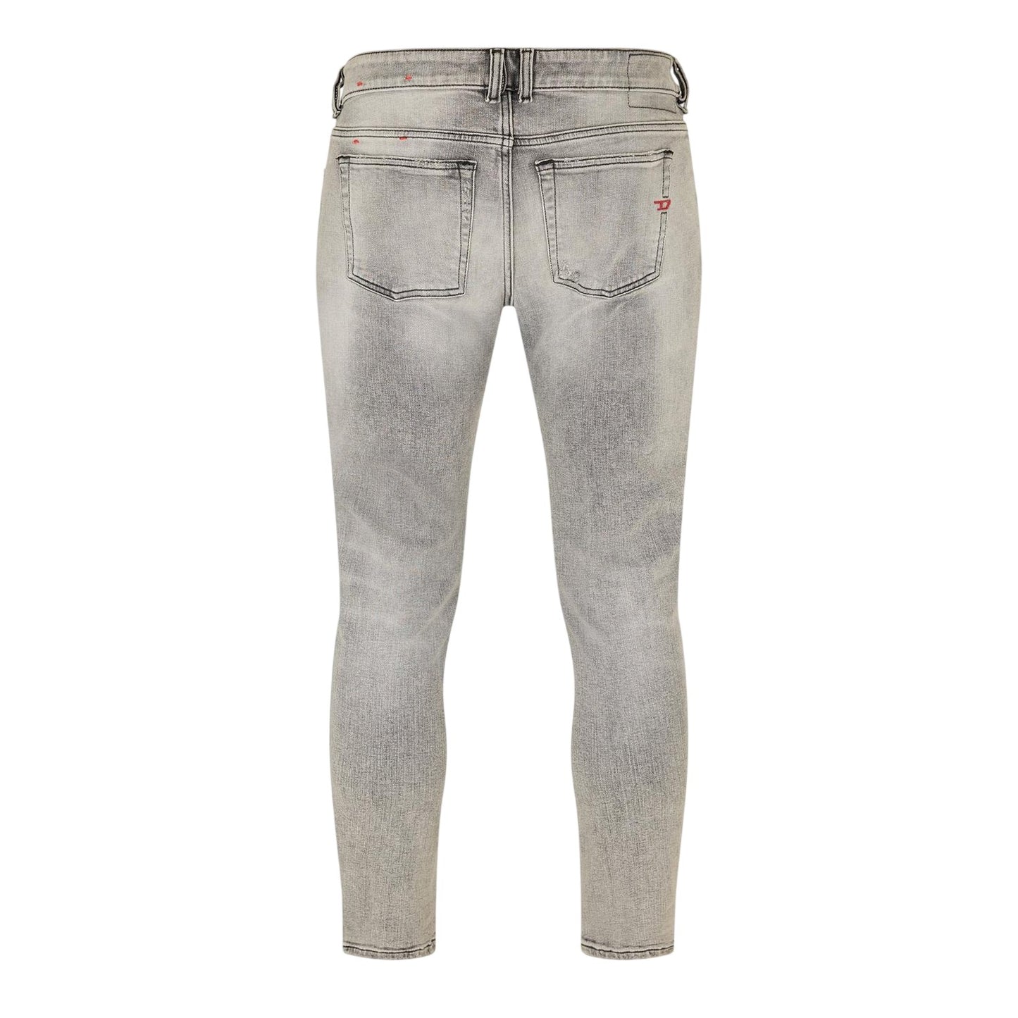 Black-Grey-Denim - Back - Diesel Mens Denim 5 Pockets Straight Leg Jeans
