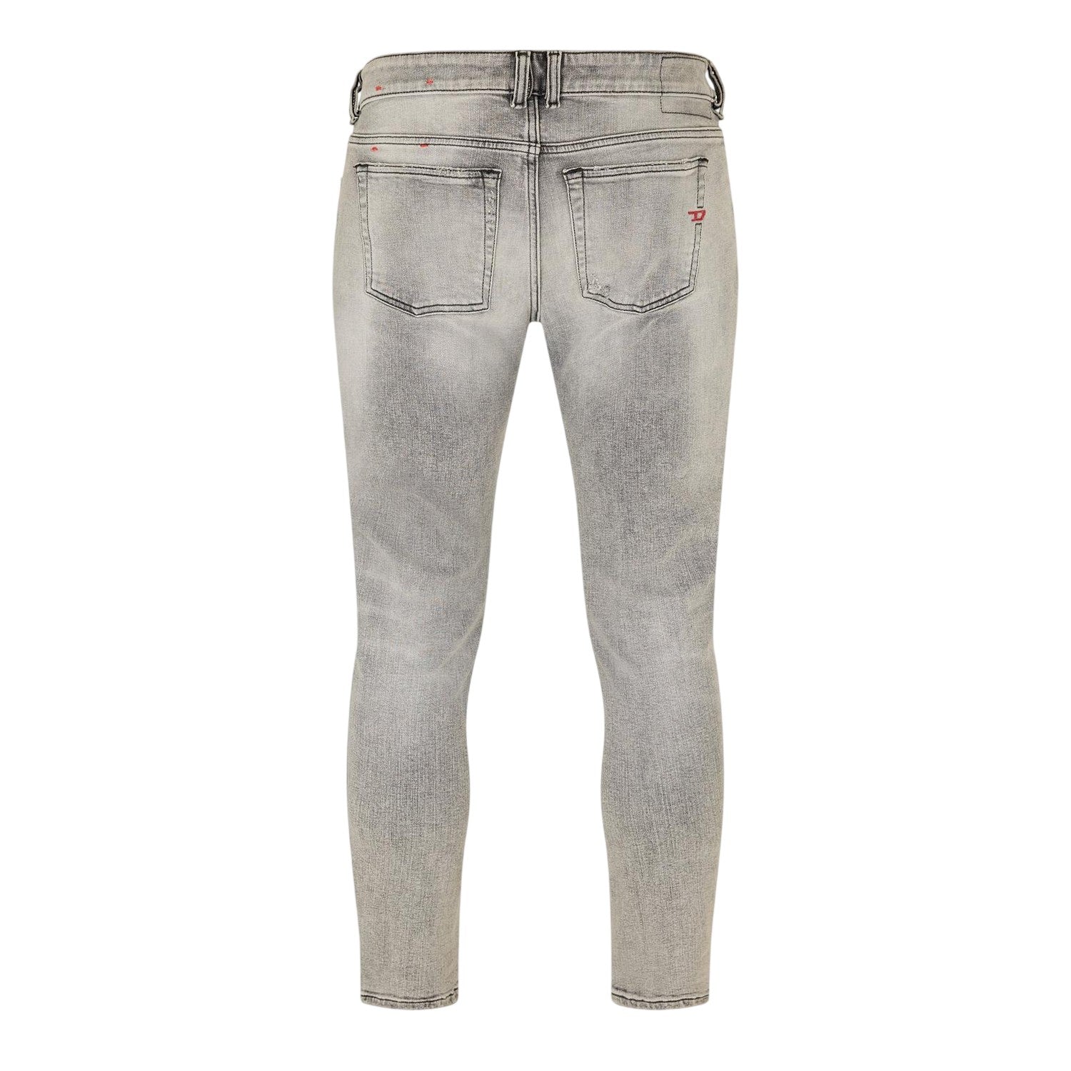 Black-Grey-Denim - Back - Diesel Mens Denim 5 Pockets Straight Leg Jeans