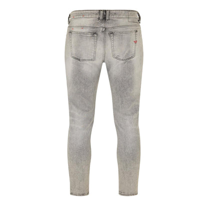 Black-Grey-Denim - Back - Diesel Mens Denim 5 Pockets Straight Leg Jeans