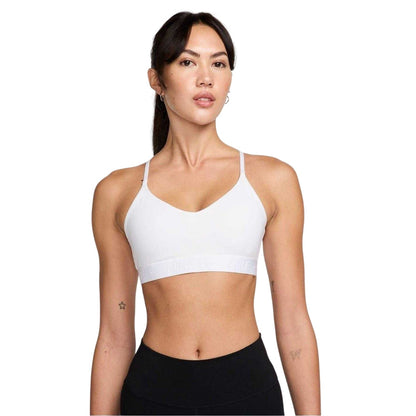 White - Front - Nike Womens-Ladies Indy Light Support Sports Bra