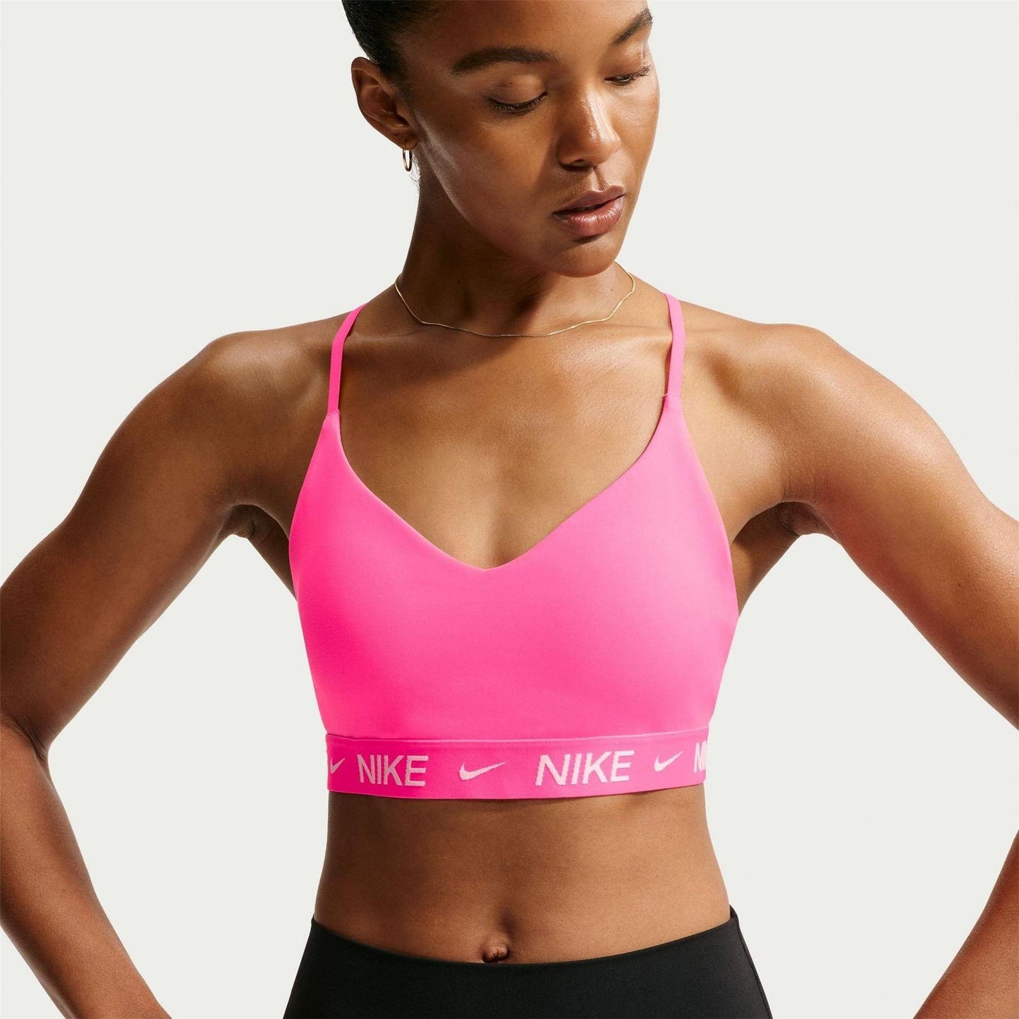 Hyper Pink - Front - Nike Womens-Ladies Indy Light Support Sports Bra