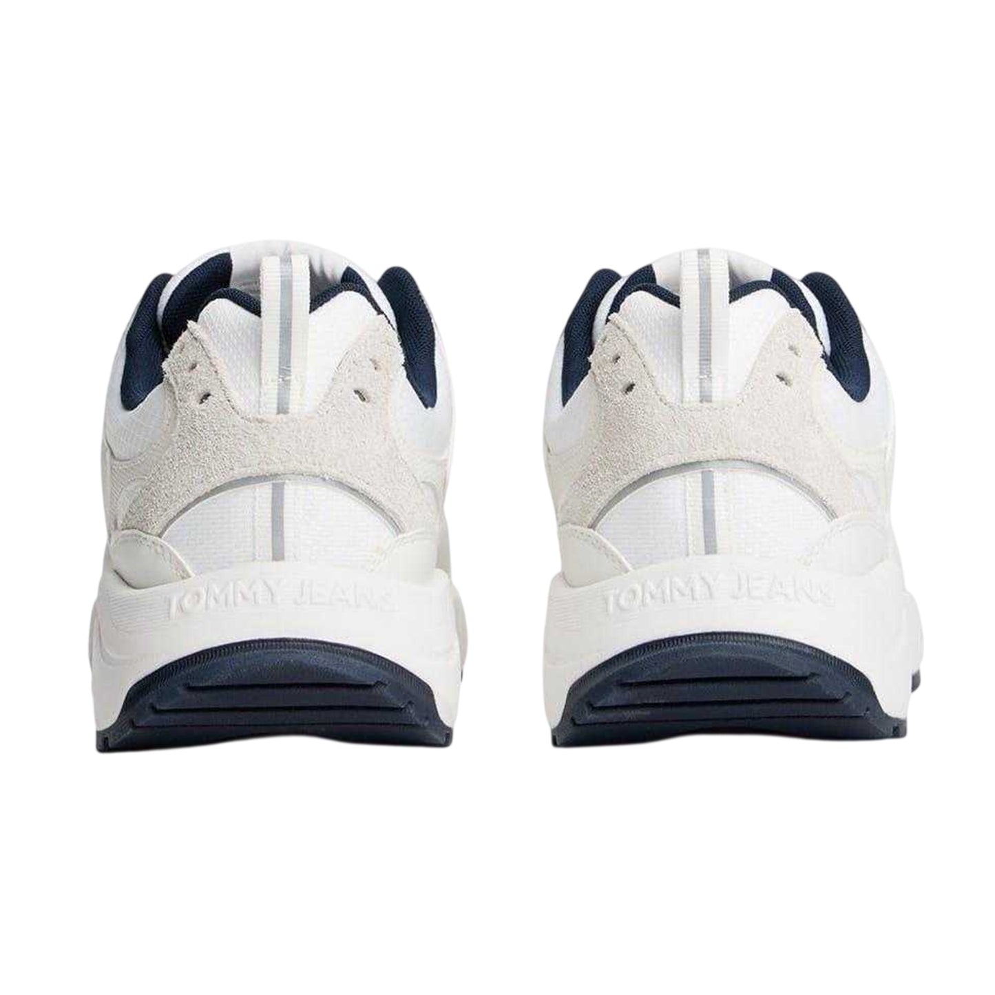 White-Red-Blue - Back - Tommy Jeans Mens Chunky Flat Trainers