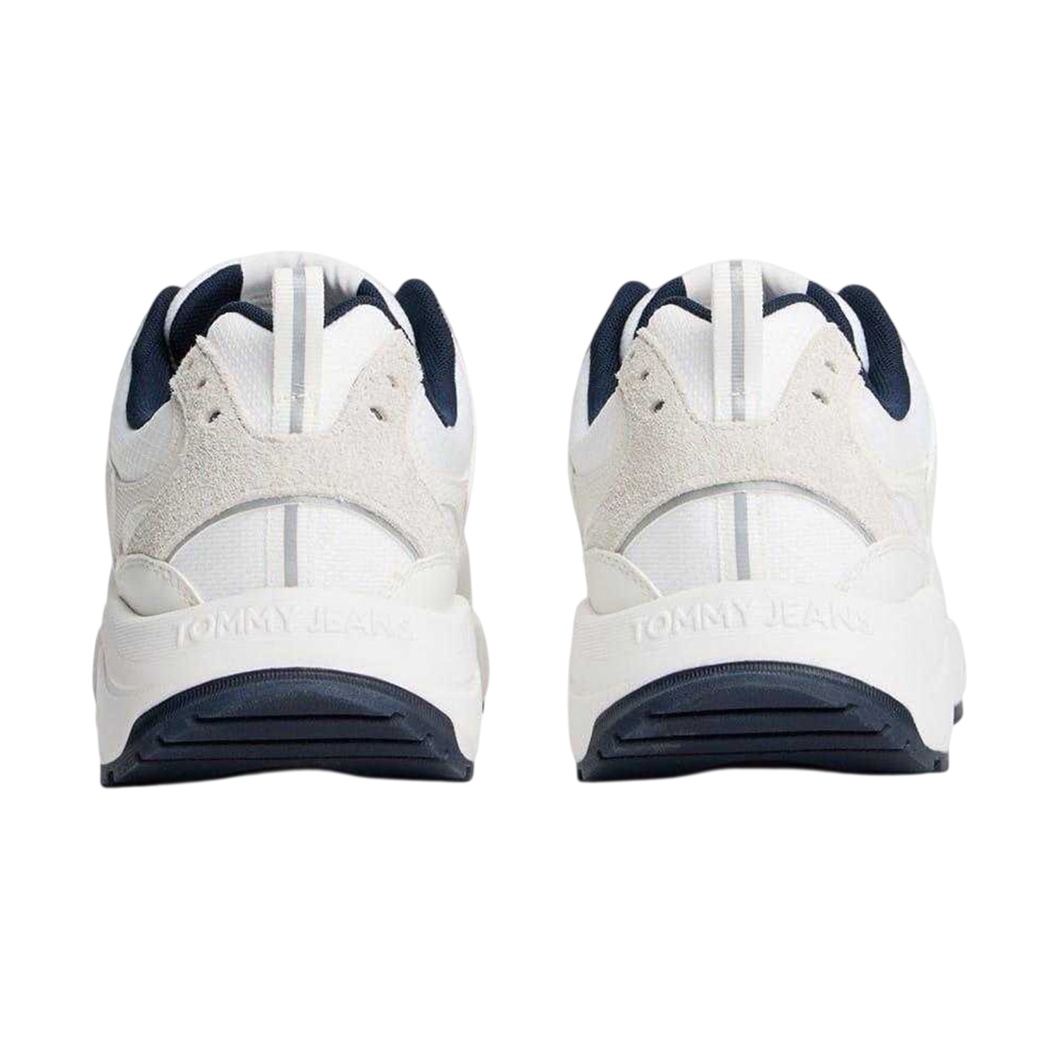 White-Red-Blue - Back - Tommy Jeans Mens Chunky Flat Trainers