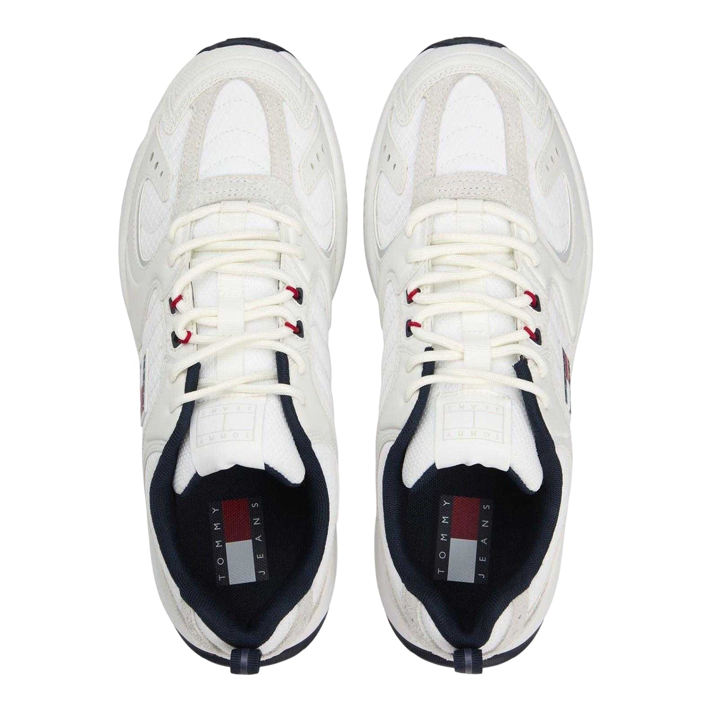 White-Red-Blue - Side - Tommy Jeans Mens Chunky Flat Trainers