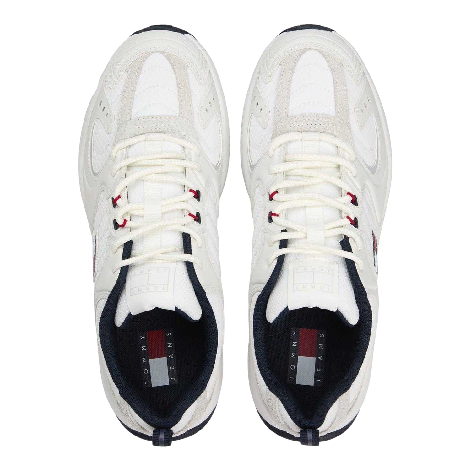 White-Red-Blue - Side - Tommy Jeans Mens Chunky Flat Trainers