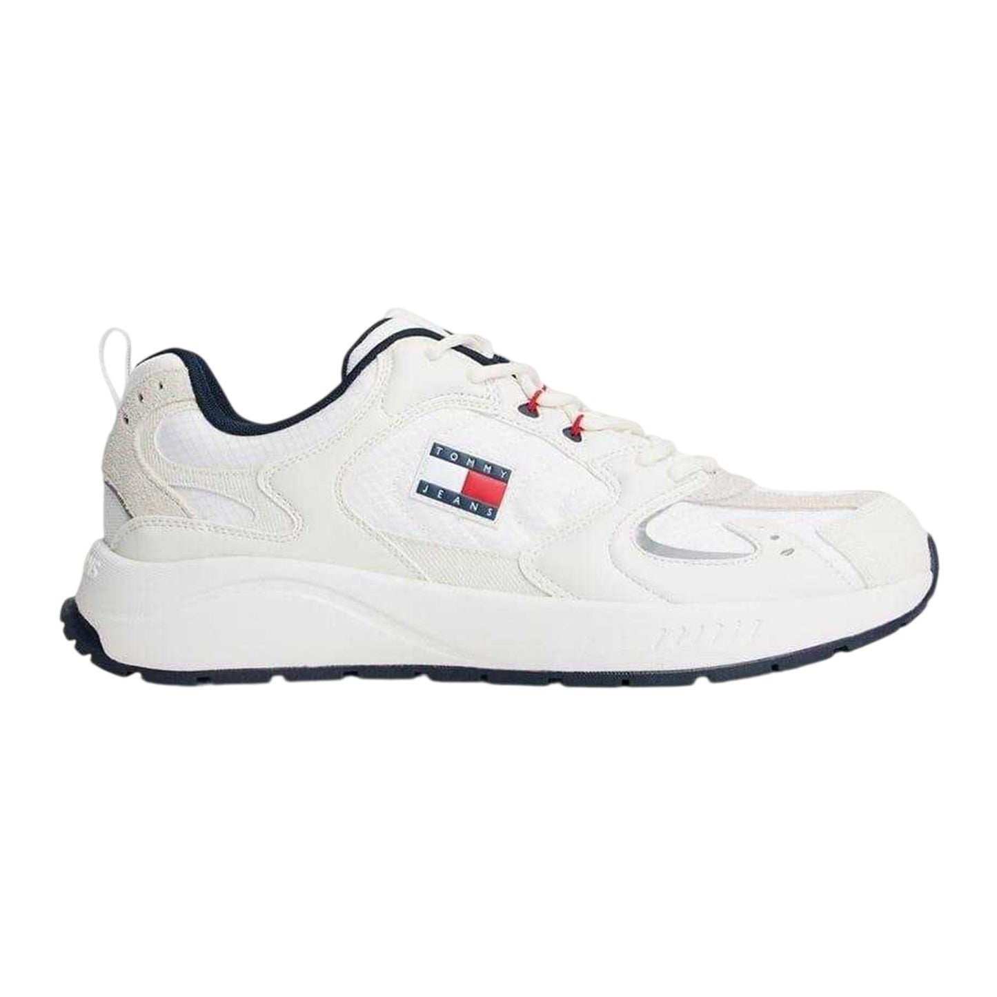 White-Red-Blue - Front - Tommy Jeans Mens Chunky Flat Trainers