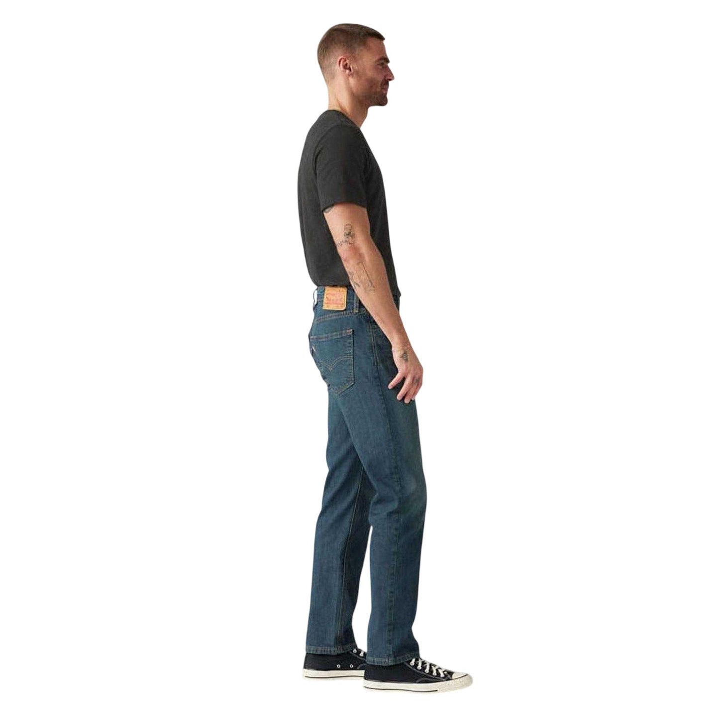 Blue - Side - Levis Mens Denim Tapered Athletic Jeans