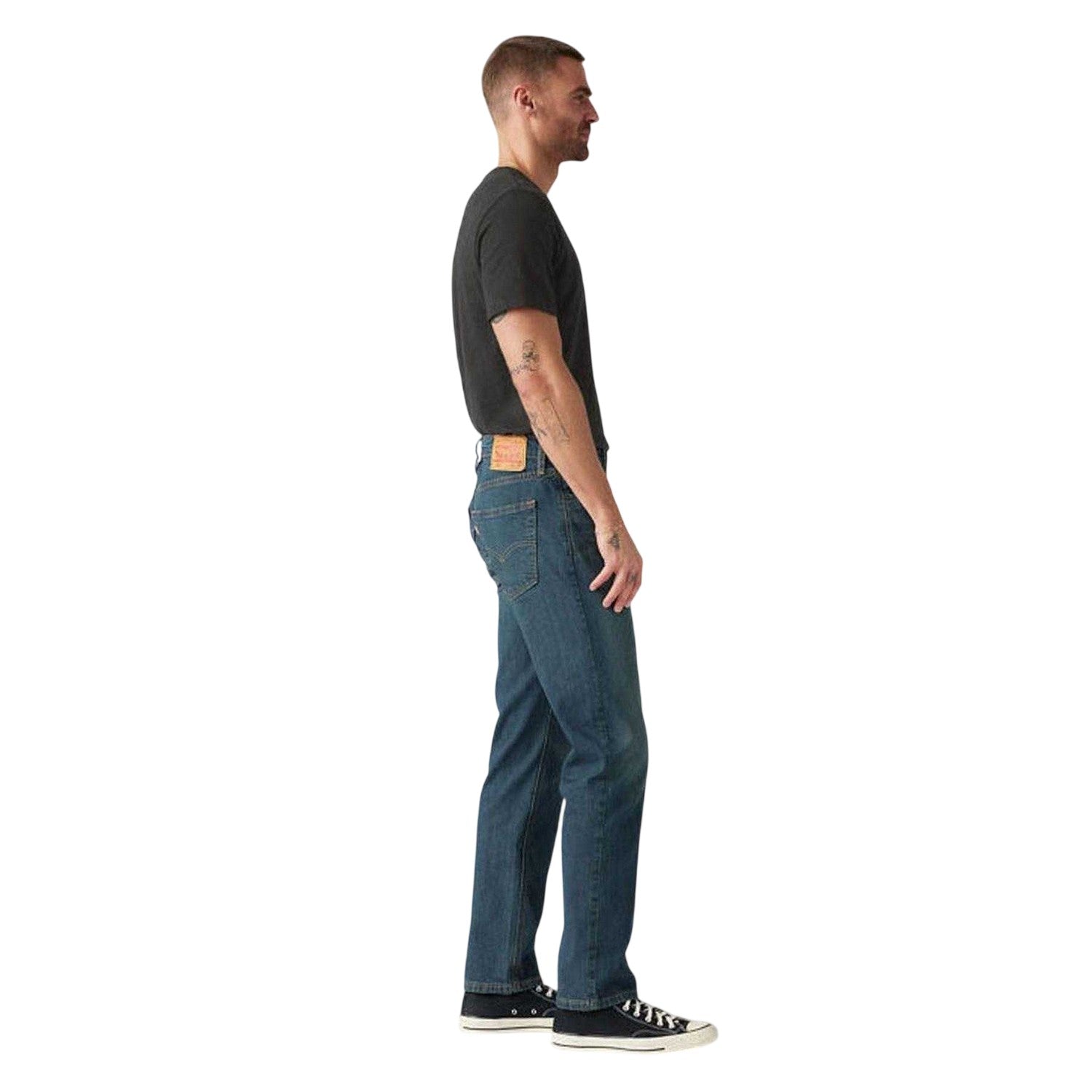 Blue - Side - Levis Mens Denim Tapered Athletic Jeans