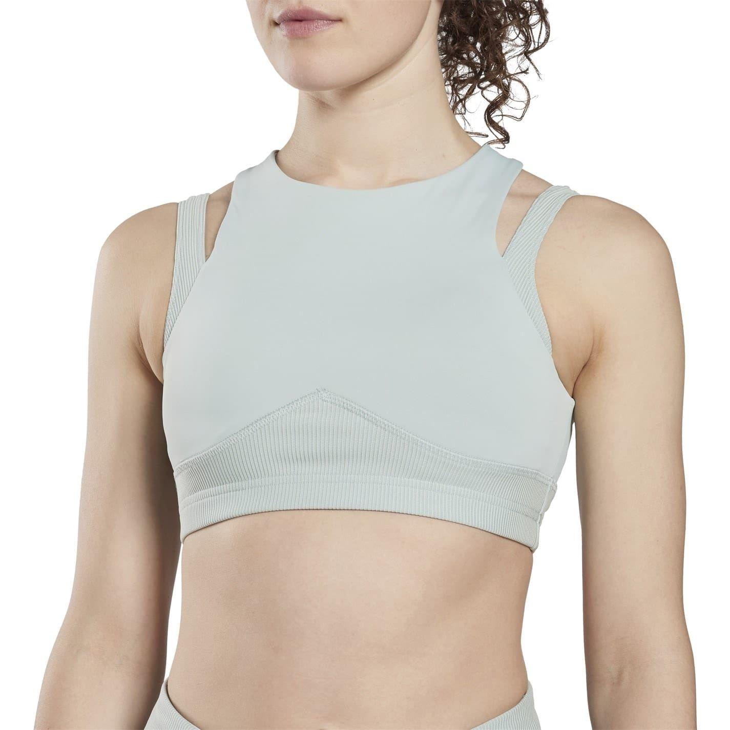 Blue - Side - Reebok Womens-Ladies Studio Layered Sports Bra