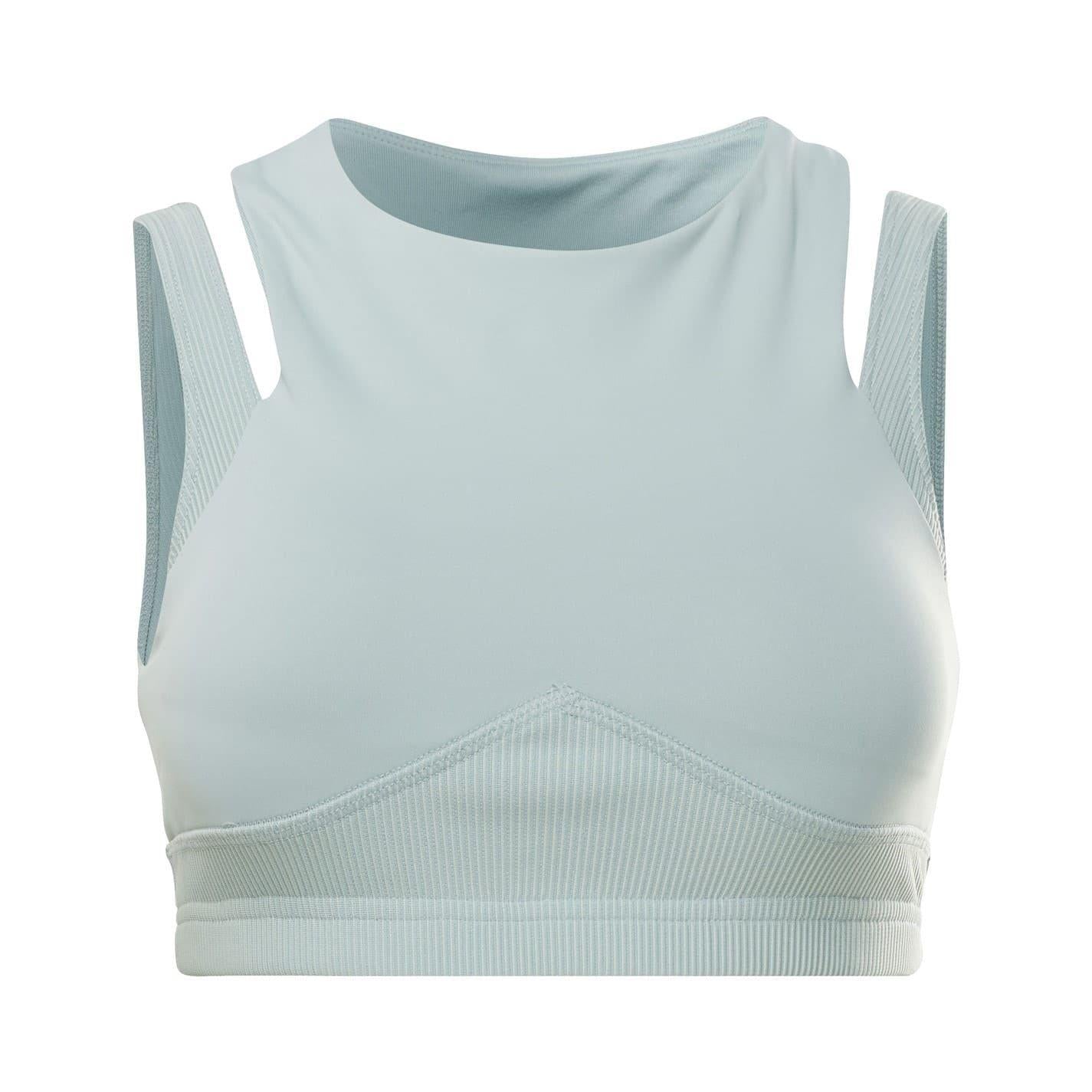 Blue - Front - Reebok Womens-Ladies Studio Layered Sports Bra