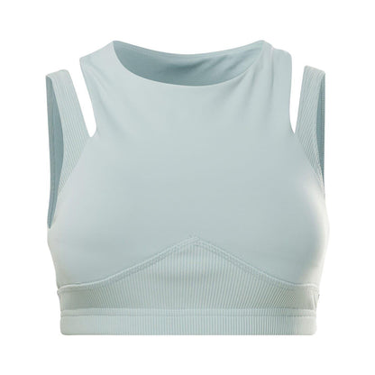Blue - Front - Reebok Womens-Ladies Studio Layered Sports Bra